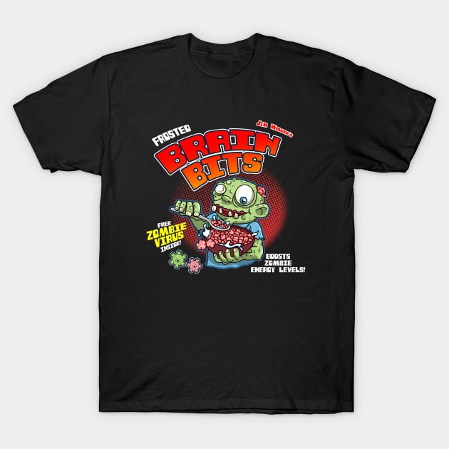 Cute Zombie Eating Brains Breakfast Cereal For Zombie Lovers T-Shirt by BoggsNicolas